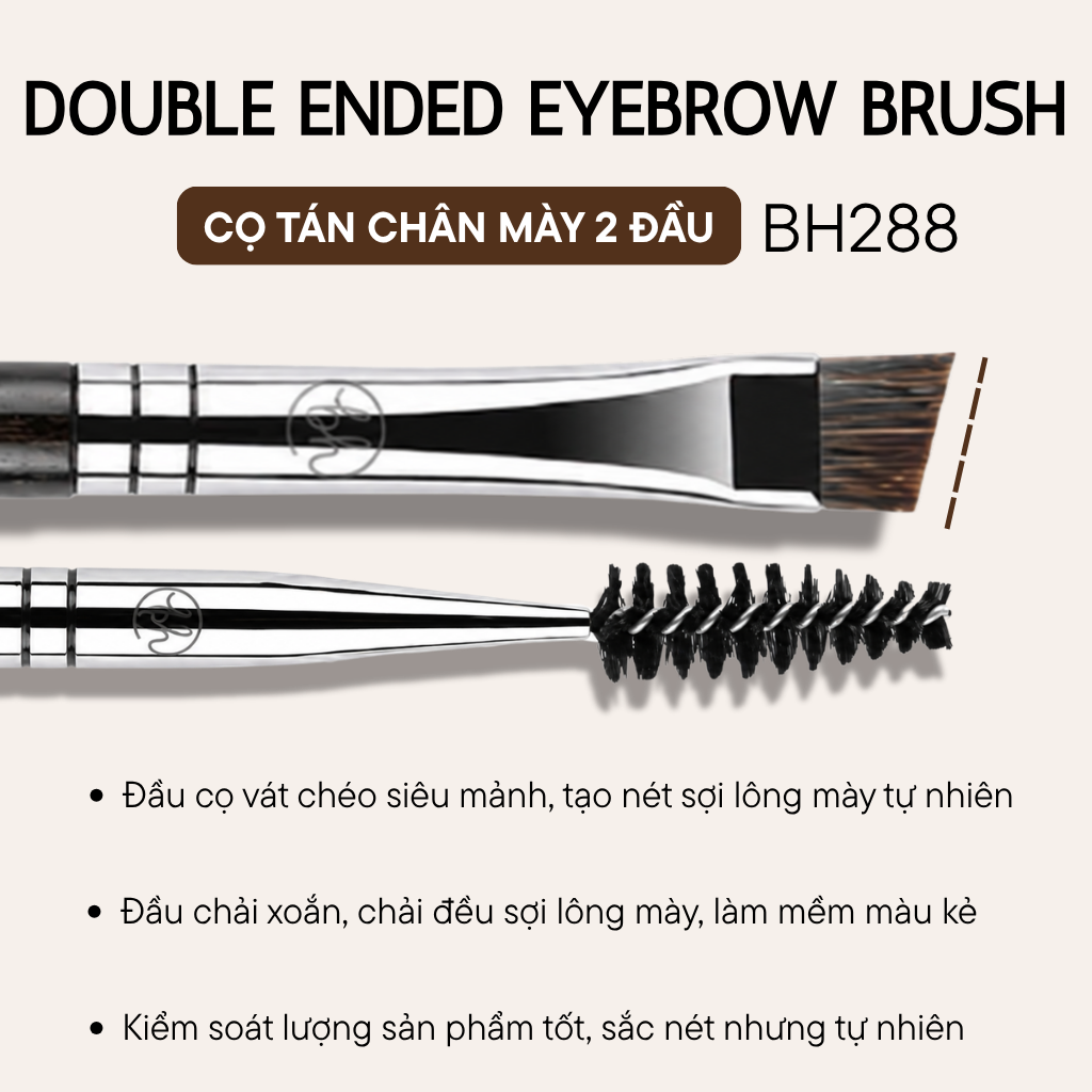 Cọ Chân Mày Hai Đầu BH Cosmetics Double Ended Eyebrow Brush BH288